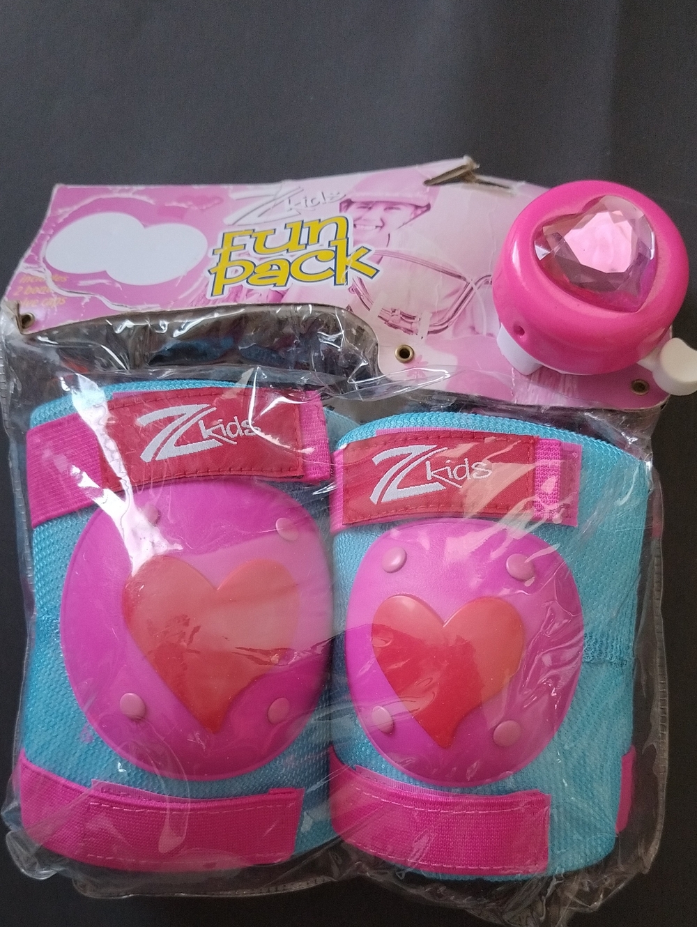 ZEF Pink and Teal Heart Kids Protective Pad Set